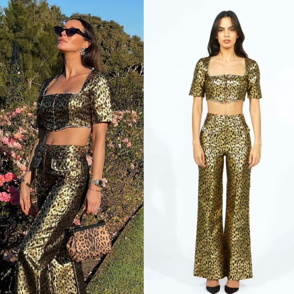 Alice McCall Night Cat Crop Top and Trousers Set 0 NWT